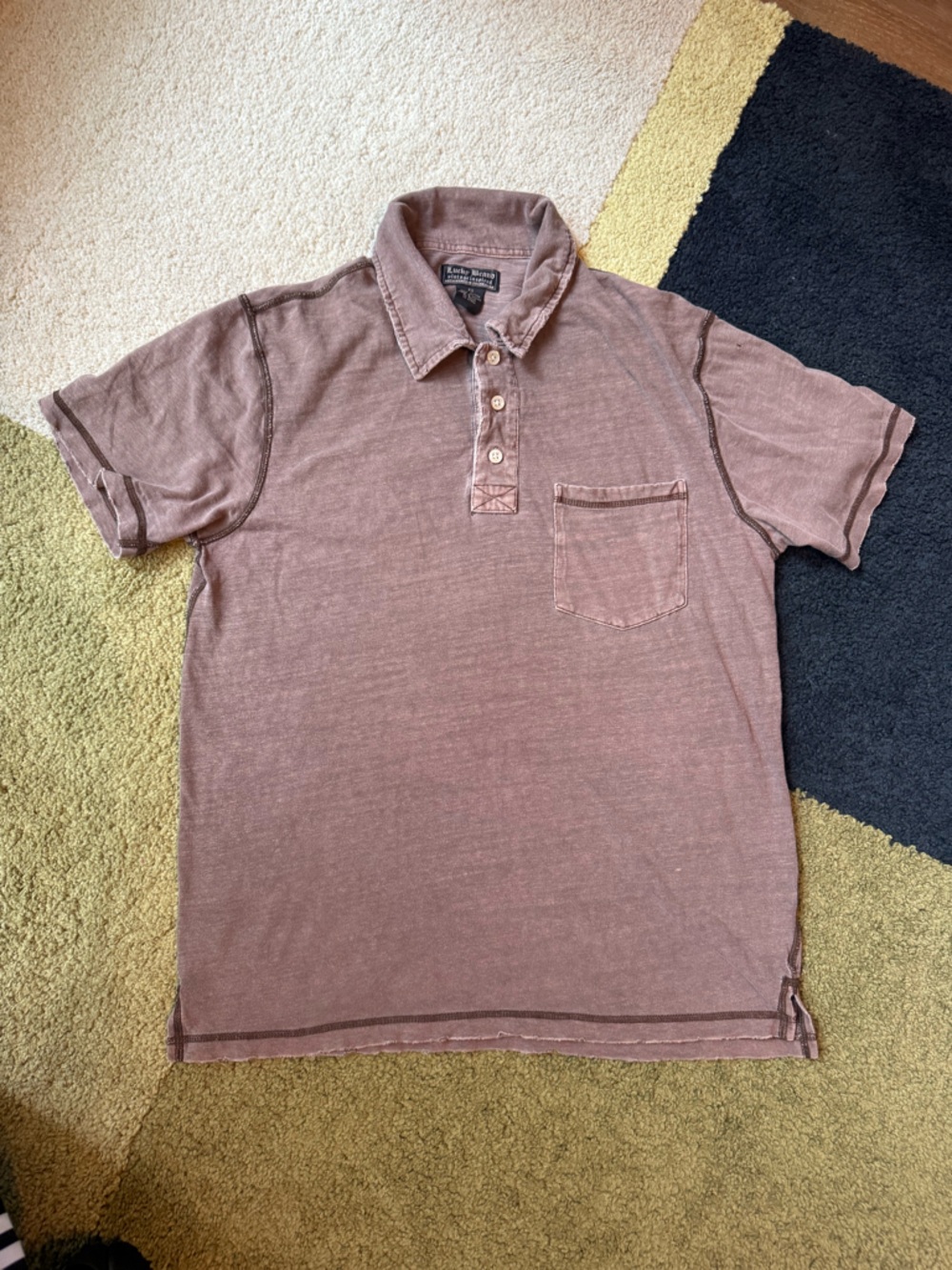 Lucky Brand Men's Washed Mauve Polo Shirt